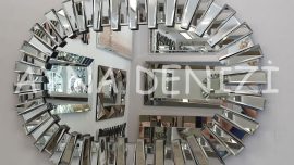 Güneş Piyano Black Small Silver Model Modern Ayna