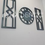 Special Future Smoked Model Üçlü Set Aynalı Saatli Niş Takımı-12