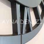 Special Future Smoked Model Üçlü Set Aynalı Saatli Niş Takımı-26