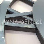 Special Future Smoked Model Üçlü Set Aynalı Saatli Niş Takımı-47