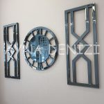 Special Future Smoked Model Üçlü Set Aynalı Saatli Niş Takımı-7