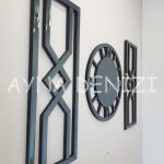 Special Future Smoked Model Üçlü Set Aynalı Saatli Niş Takımı-8