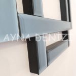 Stylish Future Smoked Model Üçlü Set Aynalı Saatli Niş Takımı-45