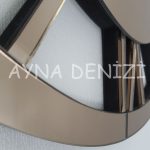 Future Bronze Model Bronz Renk Dekoratif Aynalı Duvar Saati-34