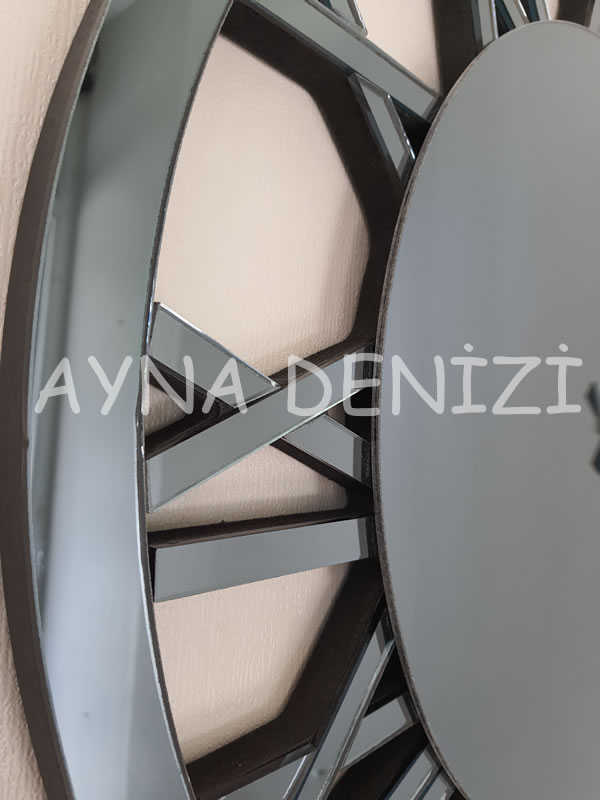 Future Roma Smoked Model Füme Renk Dekoratif Aynalı Duvar Saati | Ayna ...