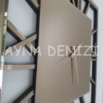 Time Bronze Model Bronz Renk Dekoratif Aynalı Duvar Saati-42