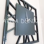 Time Smoked Model Füme Renk Dekoratif Aynalı Duvar Saati-3