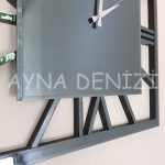 Time Smoked Model Füme Renk Dekoratif Aynalı Duvar Saati-42