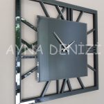 Time Smoked Model Füme Renk Dekoratif Aynalı Duvar Saati-9
