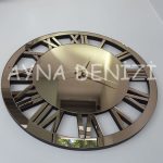 When Roma Bronze Model Bronz Renk Dekoratif Aynalı Duvar Saati-11