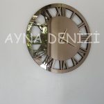 When Roma Bronze Model Bronz Renk Dekoratif Aynalı Duvar Saati-12