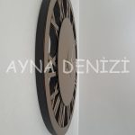 When Roma Bronze Model Bronz Renk Dekoratif Aynalı Duvar Saati-20