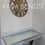 When Roma Bronze Model Bronz Renk Dekoratif Aynalı Duvar Saati-22