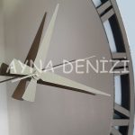 When Roma Bronze Model Bronz Renk Dekoratif Aynalı Duvar Saati-27