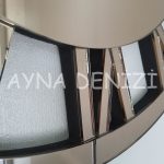 When Roma Bronze Model Bronz Renk Dekoratif Aynalı Duvar Saati-28