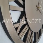 When Roma Bronze Model Bronz Renk Dekoratif Aynalı Duvar Saati-41