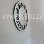 When Roma Silver Model Gümüş Renk Dekoratif Aynalı Duvar Saati-14