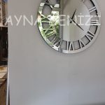 When Roma Silver Model Gümüş Renk Dekoratif Aynalı Duvar Saati-23