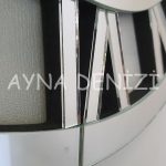 When Roma Silver Model Gümüş Renk Dekoratif Aynalı Duvar Saati-30