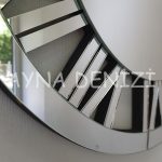 When Roma Silver Model Gümüş Renk Dekoratif Aynalı Duvar Saati-32