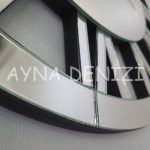 When Roma Silver Model Gümüş Renk Dekoratif Aynalı Duvar Saati-35
