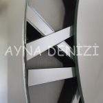 When Roma Silver Model Gümüş Renk Dekoratif Aynalı Duvar Saati-36