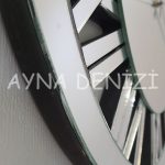 When Roma Silver Model Gümüş Renk Dekoratif Aynalı Duvar Saati-37