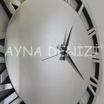 When Roma Silver Model Gümüş Renk Dekoratif Aynalı Duvar Saati-40