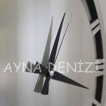 When Roma Silver Model Gümüş Renk Dekoratif Aynalı Duvar Saati-41