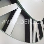 When Roma Silver Model Gümüş Renk Dekoratif Aynalı Duvar Saati-46