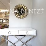 Güneş Twins Golden Jet Black Model Altın Siyah Renk Dekoratif Aynalı Duvar Saati-17