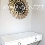 Güneş Twins Golden Jet Black Model Altın Siyah Renk Dekoratif Aynalı Duvar Saati-19