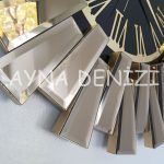 Güneş Twins Golden Jet Black Model Altın Siyah Renk Dekoratif Aynalı Duvar Saati-21