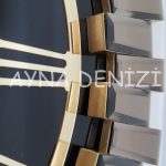 Güneş Twins Golden Jet Black Model Altın Siyah Renk Dekoratif Aynalı Duvar Saati-27
