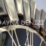 Güneş Twins Golden Jet Black Model Altın Siyah Renk Dekoratif Aynalı Duvar Saati-28