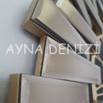 Güneş Twins Golden Jet Black Model Altın Siyah Renk Dekoratif Aynalı Duvar Saati-35