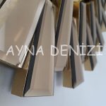 Güneş Twins Golden Jet Black Model Altın Siyah Renk Dekoratif Aynalı Duvar Saati-44