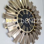 Güneş Twins Golden Jet Black Model Altın Siyah Renk Dekoratif Aynalı Duvar Saati-7