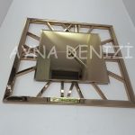Time Golden Model Bronz Renk Dekoratif Aynalı Duvar Saati-13