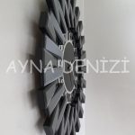 Güneş Twins Smoked Latin Black Model Gümüş Siyah Renk Dekoratif Aynalı Duvar Saati-16