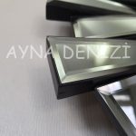 Güneş Twins Smoked Latin Black Model Gümüş Siyah Renk Dekoratif Aynalı Duvar Saati-34