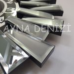 Güneş Twins Smoked Latin Black Model Gümüş Siyah Renk Dekoratif Aynalı Duvar Saati-35