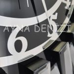 Güneş Twins Smoked Latin Black Model Gümüş Siyah Renk Dekoratif Aynalı Duvar Saati-42