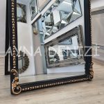 Princess Black Gold Model Siyah Altın Renk Ayaklı Boy Aynası-24