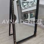 Princess Black Gold Model Siyah Altın Renk Ayaklı Boy Aynası-44