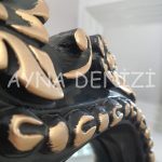Princess Black Gold Model Siyah Altın Renk Ayaklı Boy Aynası-45