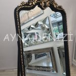 Princess Black Gold Model Siyah Altın Renk Ayaklı Boy Aynası-48