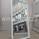 Princess White Model Beyaz Renk Ayaklı Boy Aynası-6