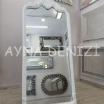Princess White Model Beyaz Renk Ayaklı Boy Aynası-9