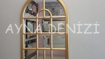 Massa Model Altın Renk Dekoratif Pencere Ayna